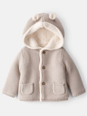 Baby sherpa lined cotton jacket